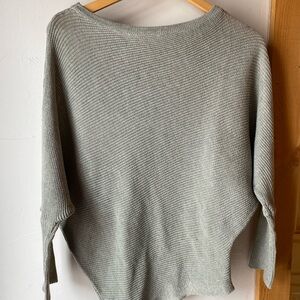 Elegant Gray Women's Asymmetrical Sweater